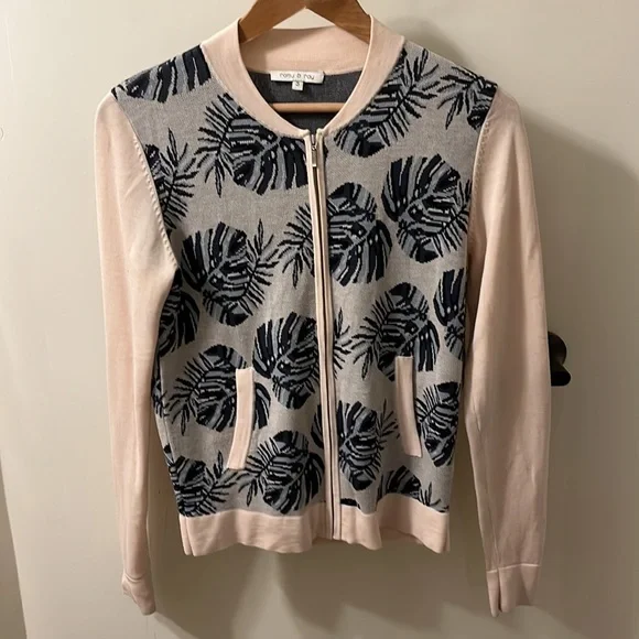 Ramy & Ray Paris Pink and Gray zip sweater - Small. - Picture 1 of 8